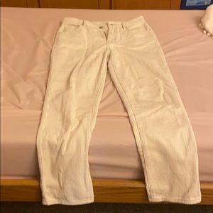 White corduroy pants